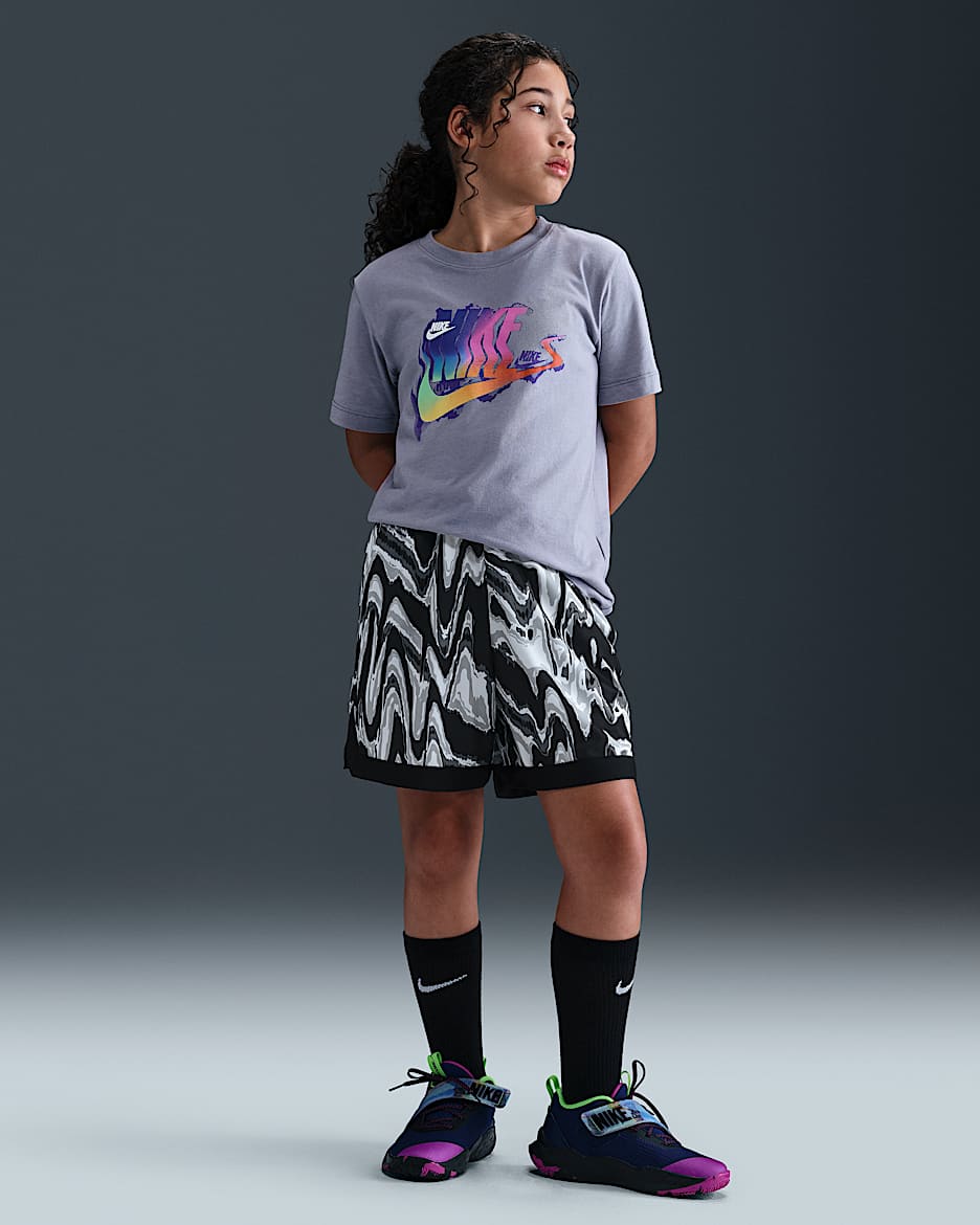 Nike Court Big Kids' Dri-FIT 5" Basketball Shorts - Black/White