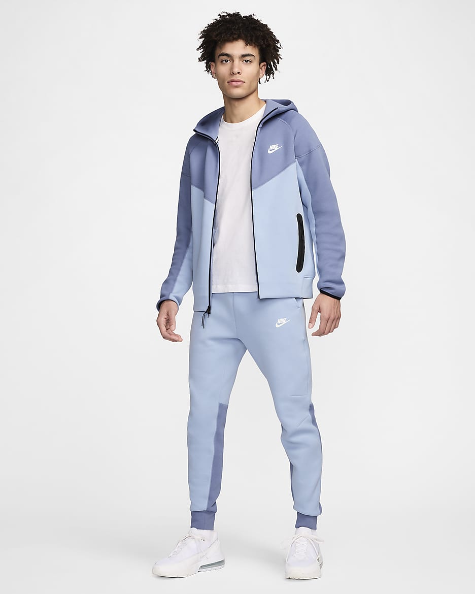 Ανδρικό παντελόνι φόρμας Nike Sportswear Tech Fleece - Light Armory Blue/Ashen Slate/Λευκό