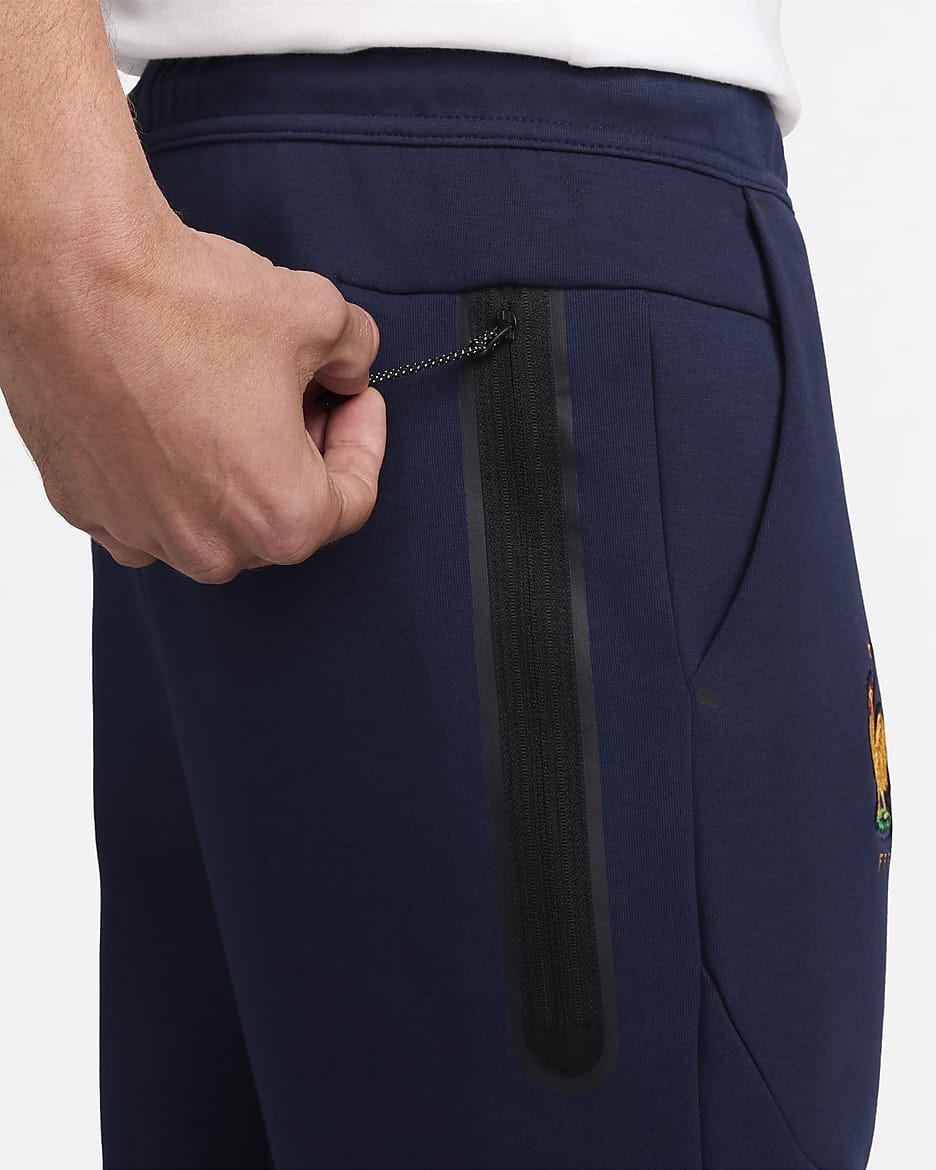 Fotbollssweats Nike FFF Tech Fleece för män - Blackened Blue/Club Gold