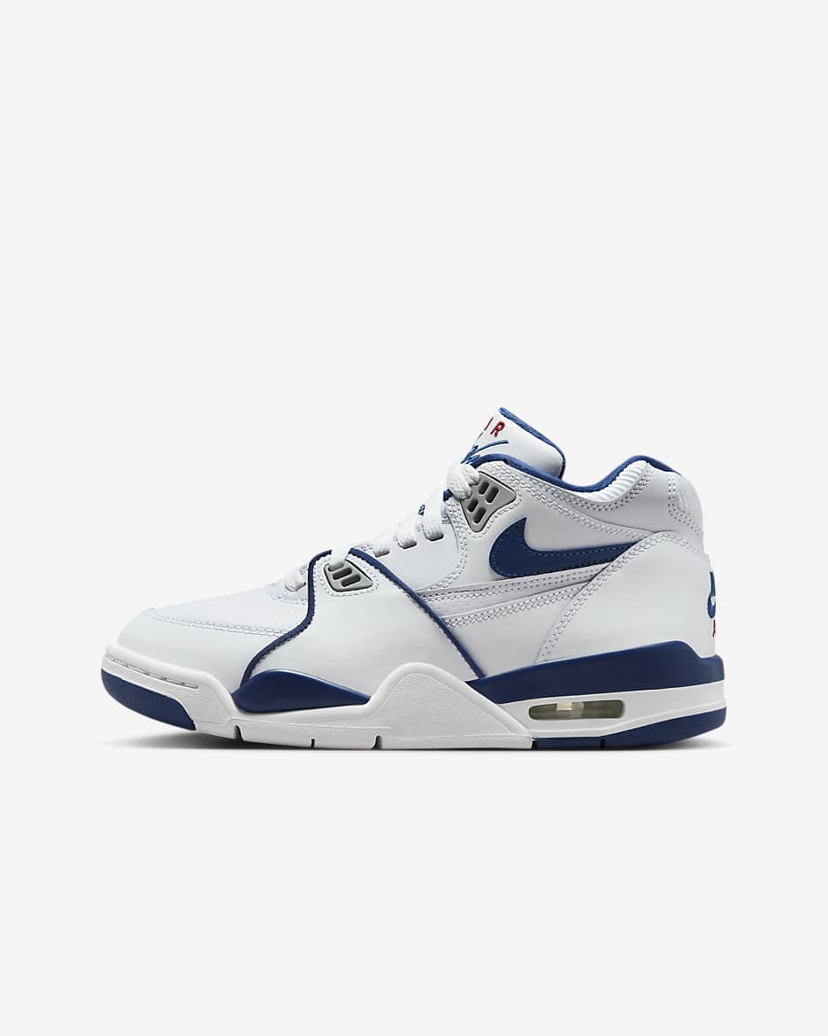 Nike Air Flight 89 Older Kids' Shoes - White/Wolf Grey/Varsity Red/Dark Royal Blue