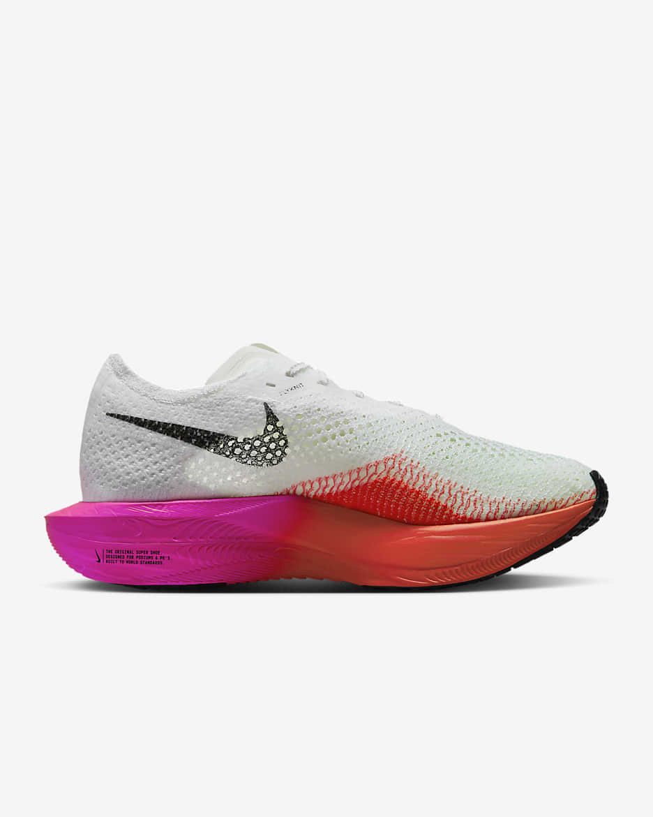 Tenis de carrera en carretera para mujer Nike Vaporfly 3 - Blanco/Carmesí brillante/Rosa feroz/Negro