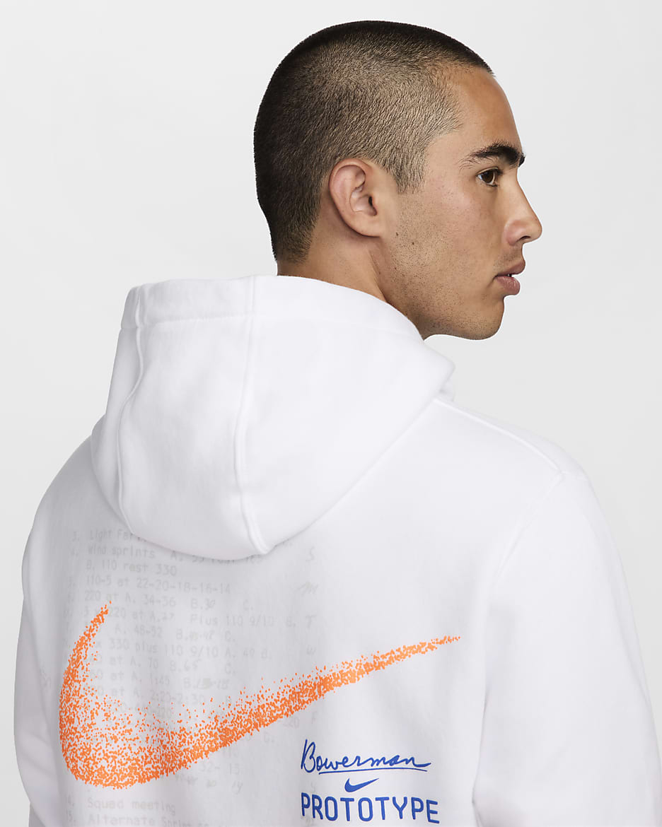 Nike Sportswear Club Fleece Men's Pullover Hoodie - White/Hyper Royal/Total Orange