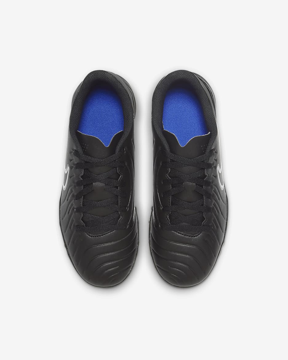 Nike Jr. Tiempo Legend 10 Club Younger/Older Kids' Turf Low-Top Football Shoes - Black/Hyper Royal/Chrome