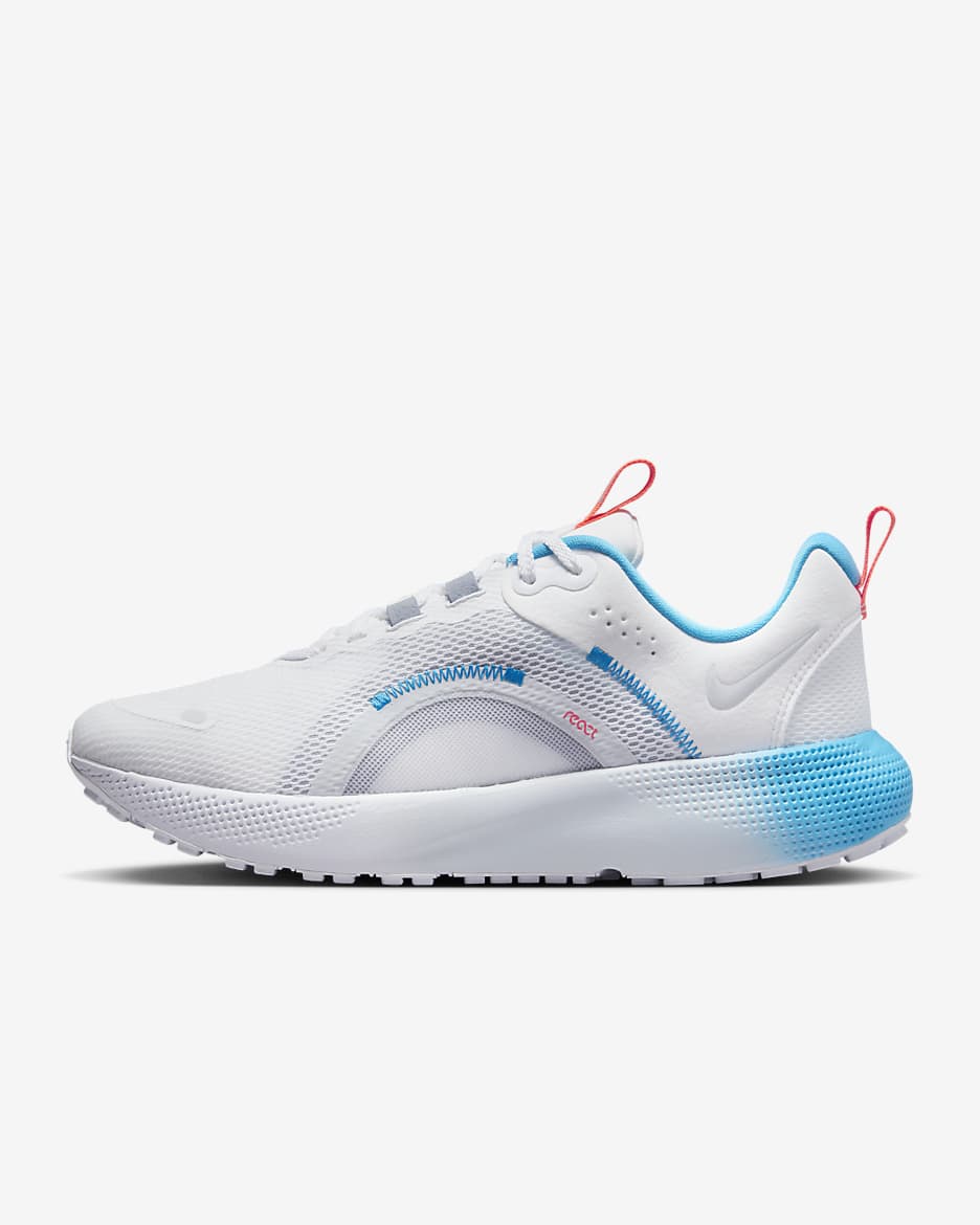 Nike React Escape Run 2 Women's Road Running Shoes - White/Blue Lightning/Ashen Slate/Metallic Platinum