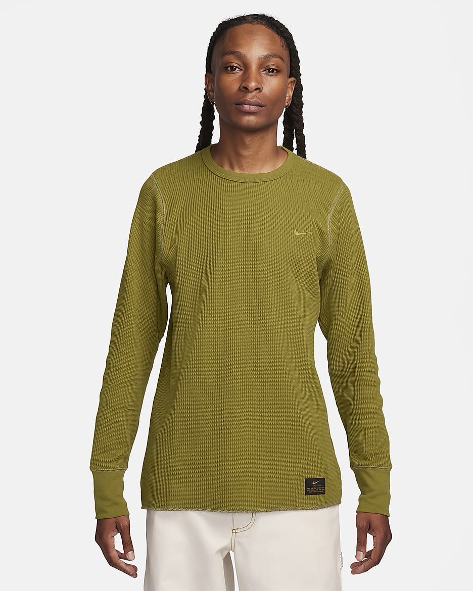 Maglia waffle pesante a manica lunga Nike Life – Uomo - Pacific Moss/Neutral Olive/Pacific Moss