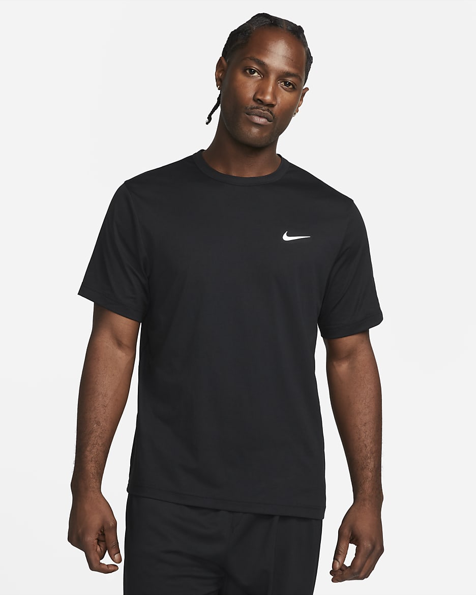 Camisola versátil de manga curta Dri-FIT UV Nike Hyverse para homem - Preto/Branco