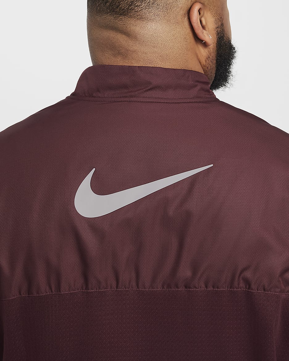 Maglia da running idrorepellente con zip a metà lunghezza Therma-FIT Nike Sphere – Uomo - Burgundy Crush