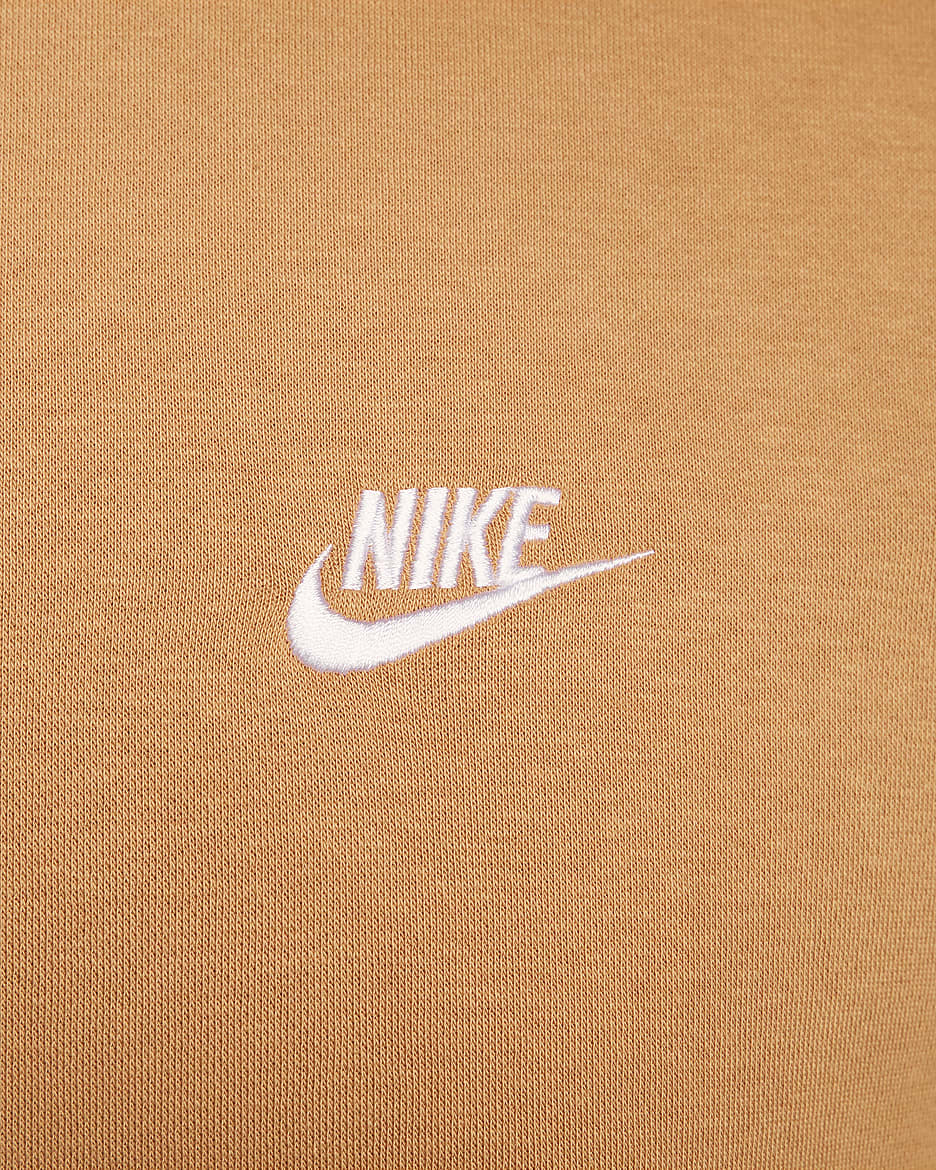 Haut Nike Sportswear Club Fleece pour Homme - Flax/Blanc