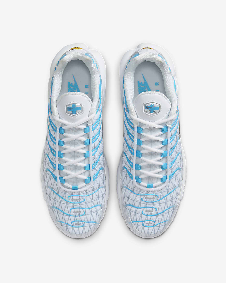 Sapatilhas Nike Air Max Plus para homem - Branco/Azul Baltic/Prateado Reflect/Prateado metalizado