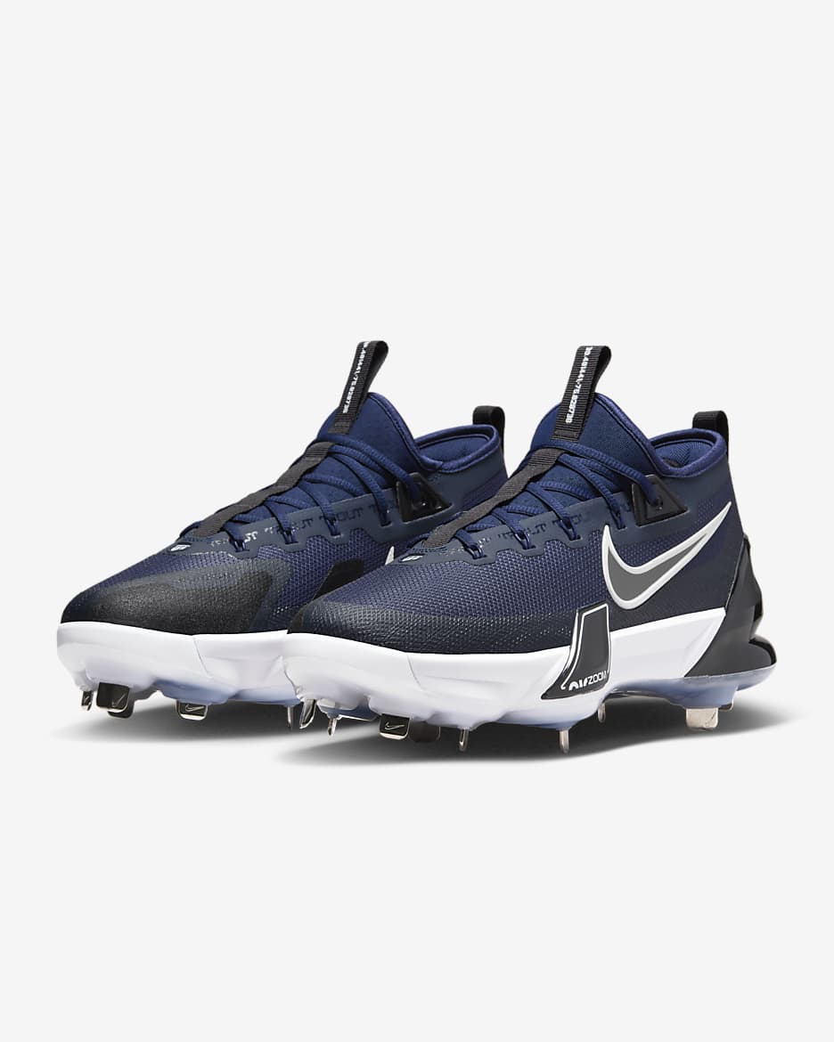 Nike Force Zoom Trout 9 Elite Baseball Cleats - Midnight Navy/Dark Obsidian/Black/White