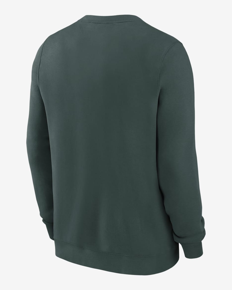 Sudadera de cuello redondo sin cierre universitaria Nike para hombre Michigan State Spartans Primetime Evergreen Logo - Verde