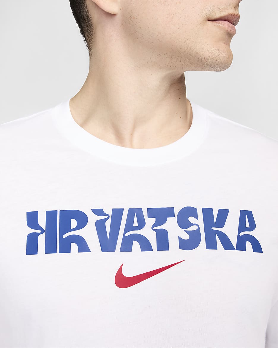 T-shirt Nike Football Croatie Crest pour homme - Blanc/University Red