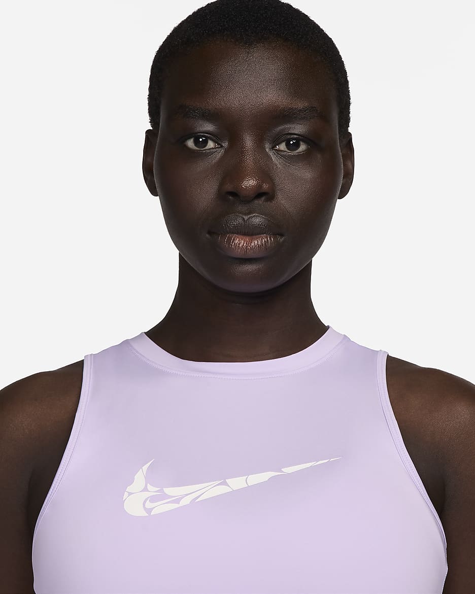 Nike One Women's Graphic Running Tank Top - Lilac Bloom/White