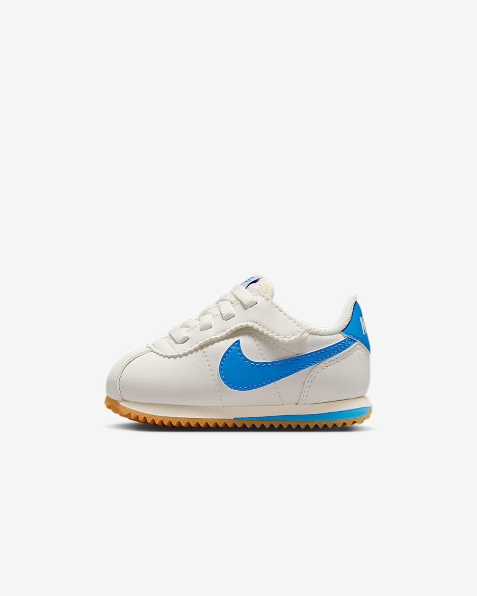 Tenis para bebé e infantil Nike Cortez EasyOn - Vela/Amarillo goma/Azul foto claro