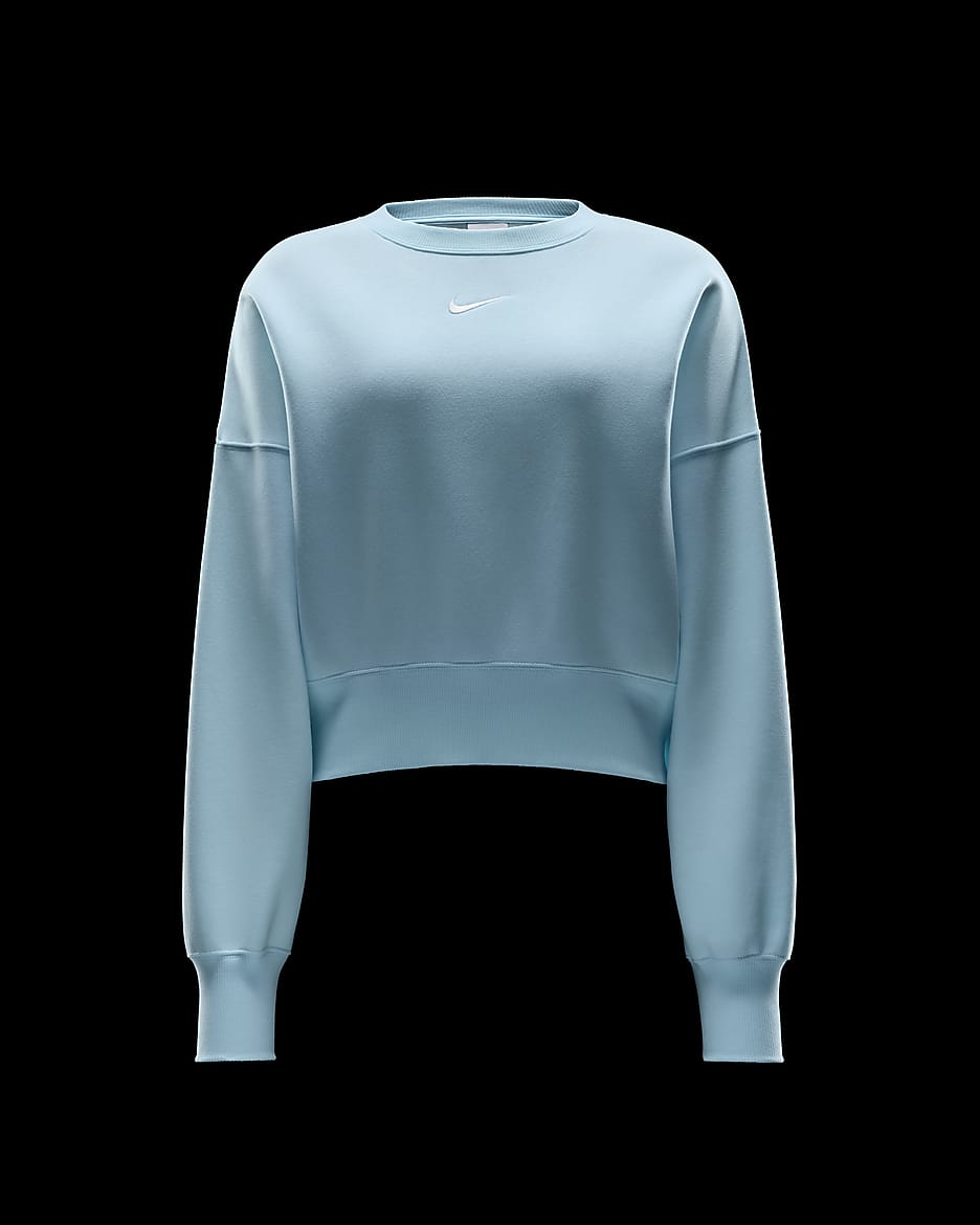 Sudadera sin cierre de cuello redondo extra oversized para mujer Nike Sportswear Phoenix Fleece - Azul glacial/Vela