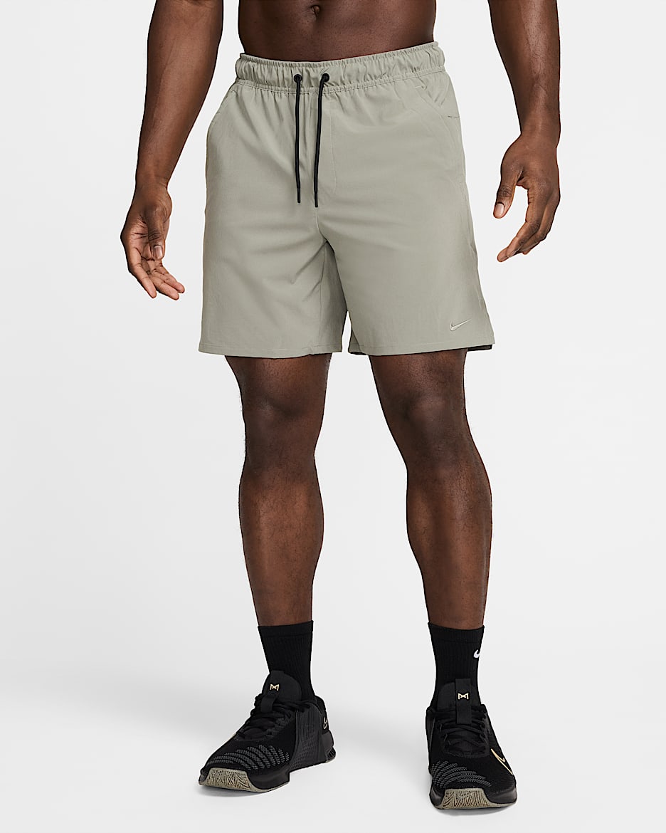 Short non doublé Nike Unlimited Dri-FIT 18 cm pour homme - Dark Stucco/Noir/Dark Stucco