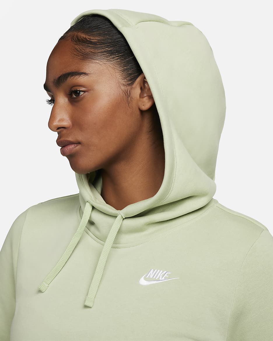 Nike Sportswear Club Fleece Women's Funnel-Neck Hoodie - Honeydew/White