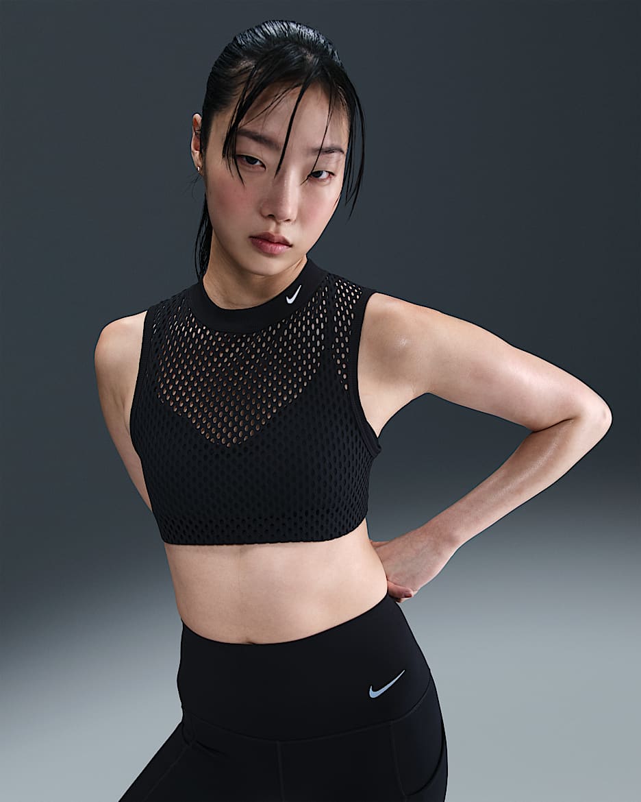 Nike Indy Net Women's Light-Support Padded Sports Bra - Black/White