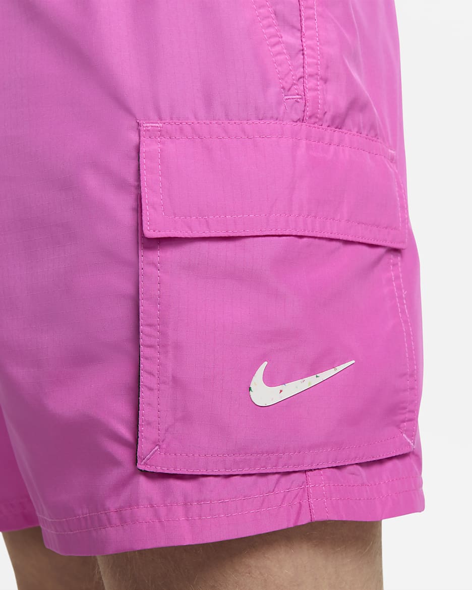 Nike Men's 5" Belted Packable Swim Trunks - Active Fuchsia