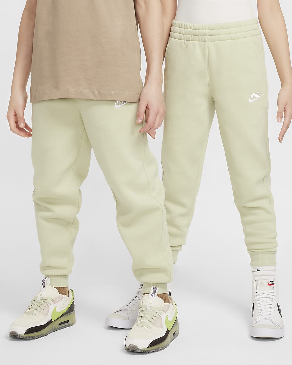 Nike Sportswear Club Fleece Big Kids' Joggers - Olive Aura/White