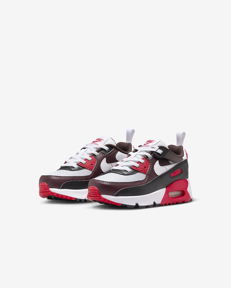 Nike Air Max 90 EasyOn Schuh für jüngere Kinder - Burgundy Crush/Schwarz/University Red/Weiß