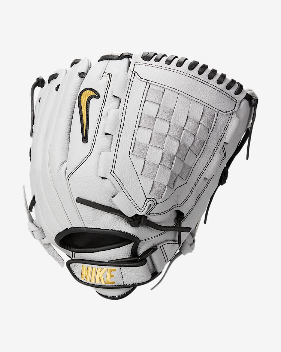 Nike Hyperdiamond Edge Softball Fielding Glove - Wolf Grey/Black/Metallic Gold
