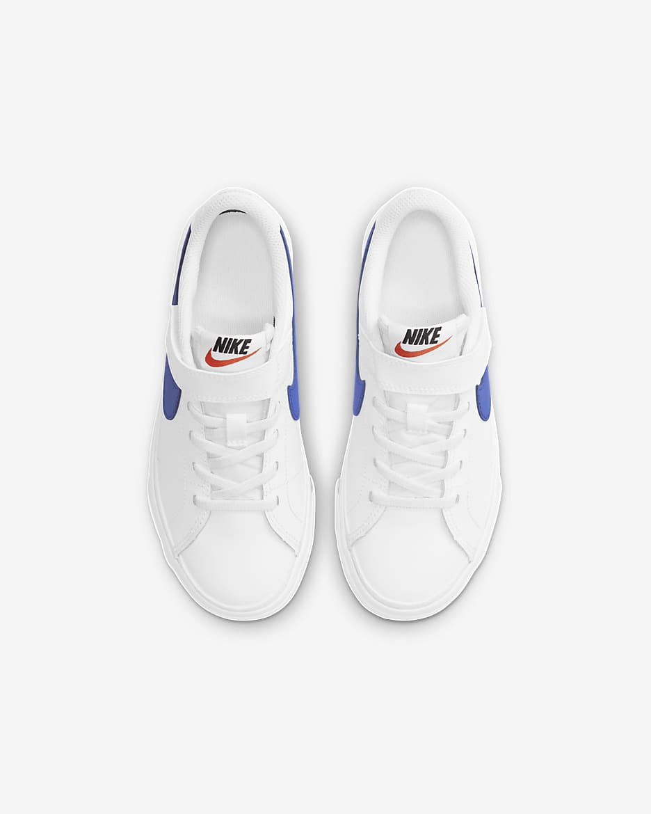 NikeCourt Legacy Younger Kids' Shoes - White/Black/Game Royal