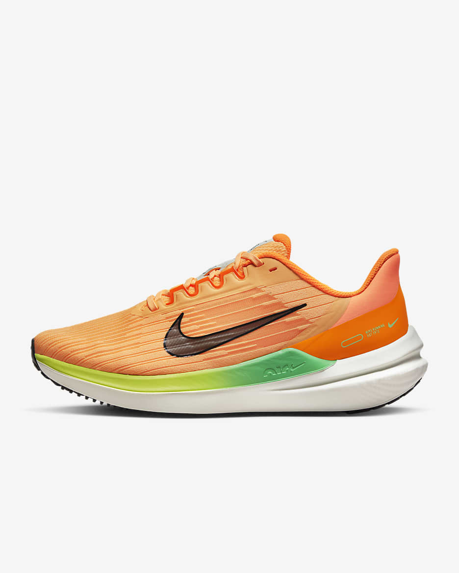 Nike Winflo 9 Women's Road Running Shoes - Peach Cream/Total Orange/Barely Green/Off-Noir