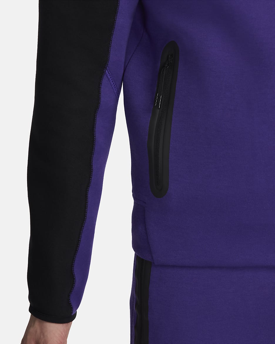 Nike Sportswear Tech Fleece Windrunner cipzáras, kapucnis férfipulóver - Field Purple/Fekete