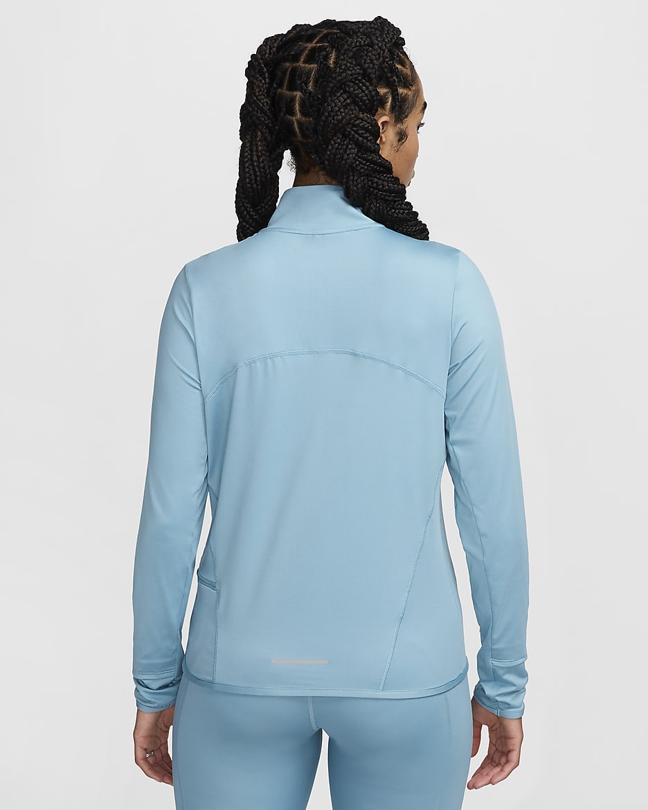 Haut de running à 1/4 de zip avec protection UV Nike Swift pour femme - Denim Turquoise