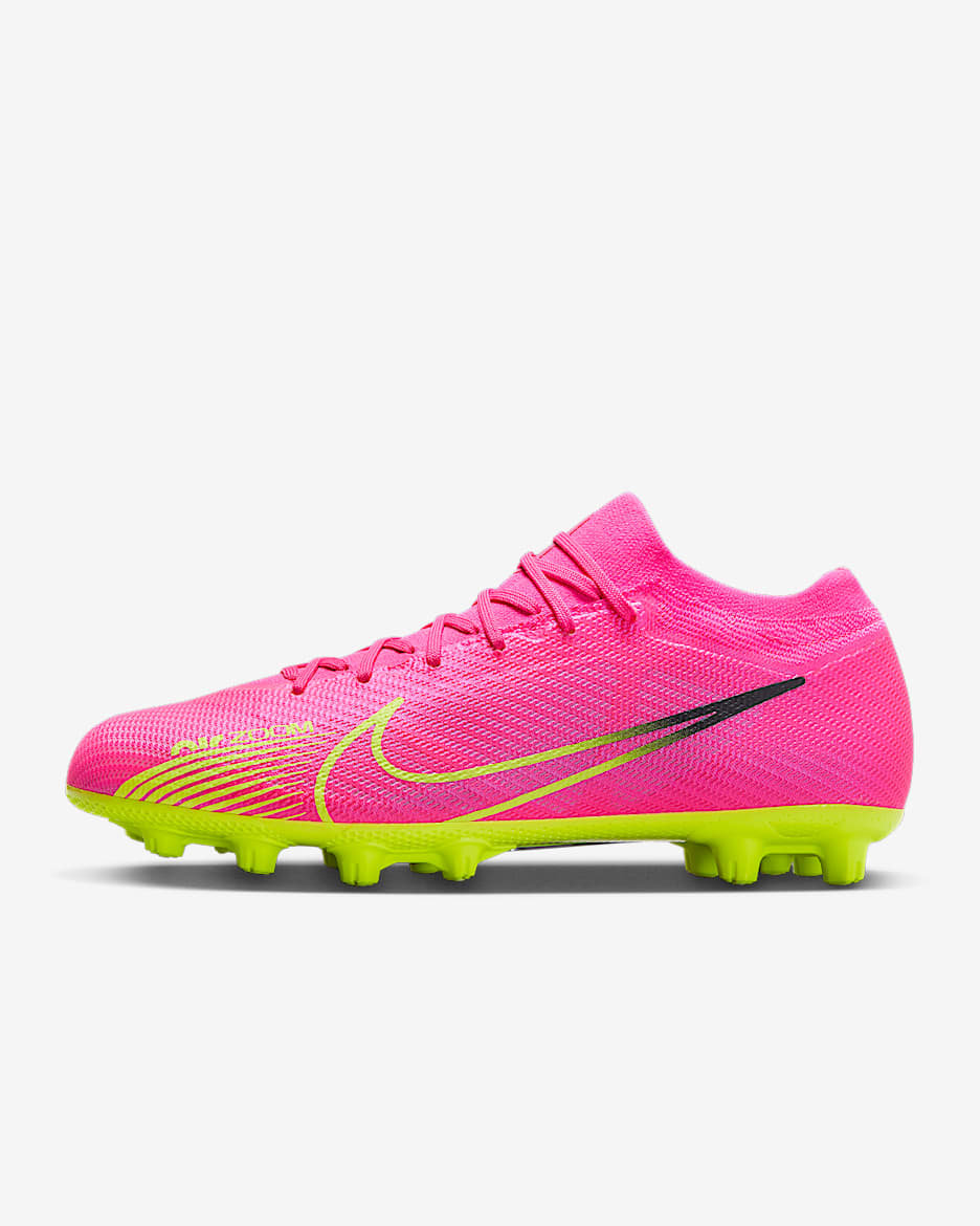 Nike Mercurial Vapor 15 Pro Hard-Ground Low-Top Soccer Cleat - Pink Blast/Gridiron/Volt