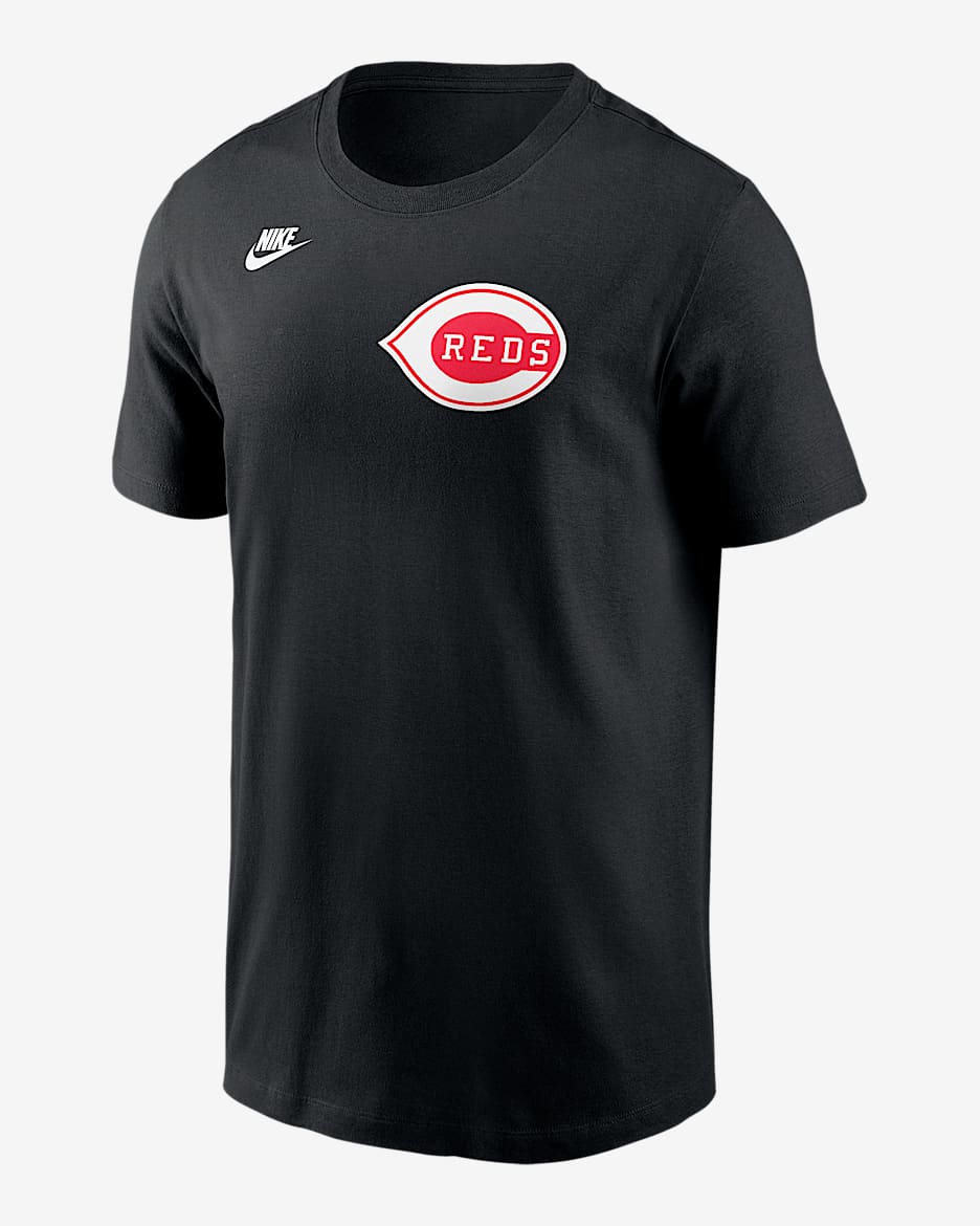 Playera Nike de la MLB Cincinnati Reds Cooperstown Wordmark - Negro