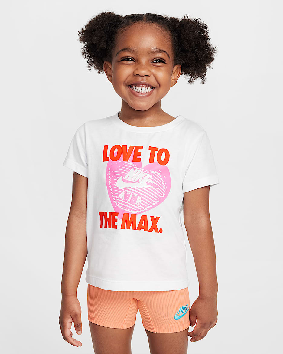 T-shirt à motif Lover to the Max Nike pour tout-petit - Blanc
