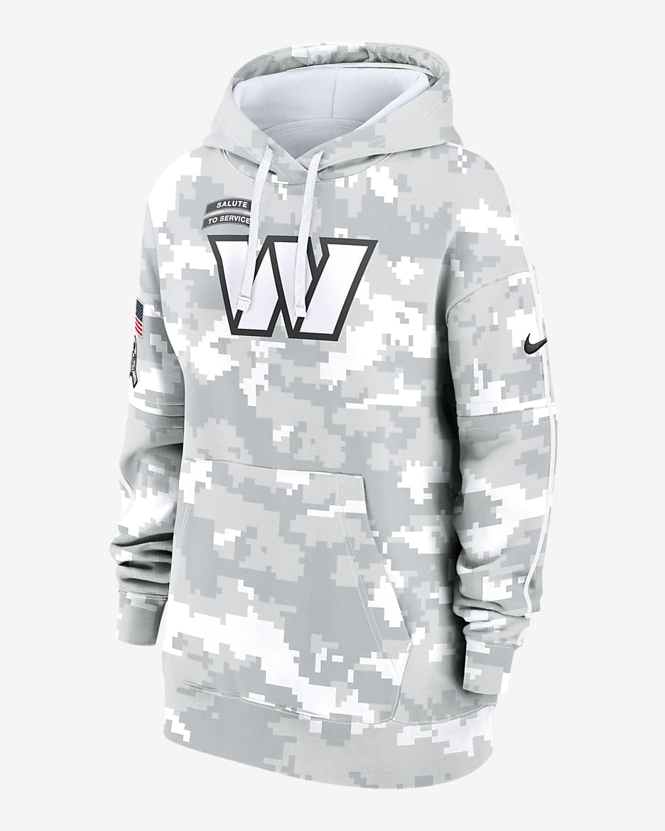 Washington Commanders Salute to Service Primary Edge Club Women's Nike NFL Pullover Hoodie - White