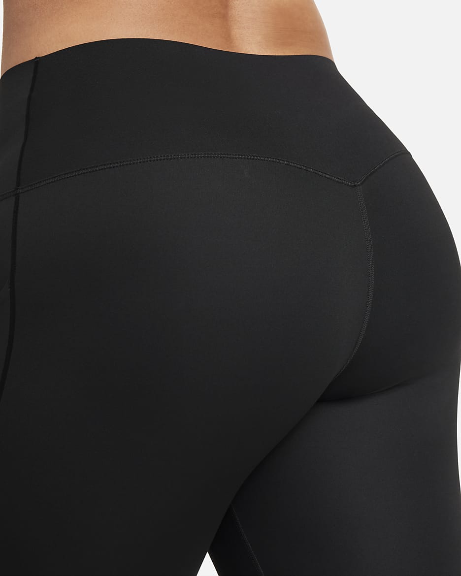 Nike Universa Women's Medium-Support High-Waisted 7/8 Leggings with Pockets - Black/Black
