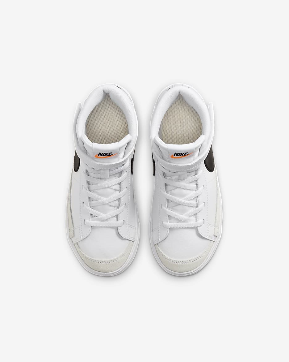 Nike Blazer Mid '77 Schuh für jüngere Kinder - Weiß/Total Orange/Schwarz