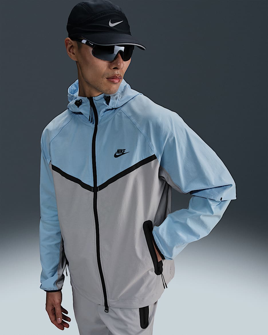 Veste tissée à zip Windrunner Nike Tech pour homme - Wolf Grey/Psychic Blue
