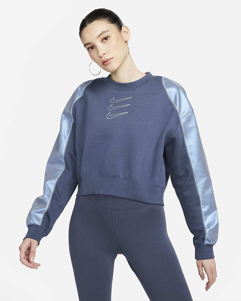 Sudadera de cuello redondo de tejido Fleece con gráfico Nike Sportswear - Trueno azul