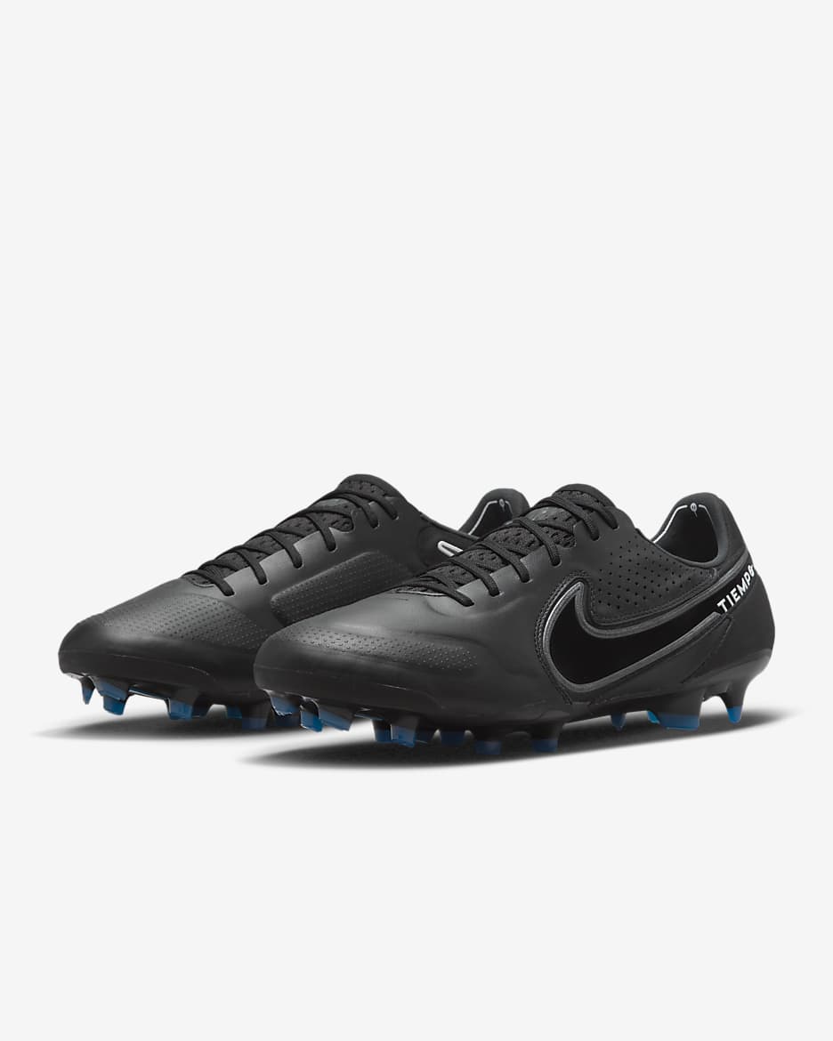 Nike Tiempo Legend 9 Elite FG Firm-Ground Football Boots - Black/Summit White/Light Photo Blue/Dark Smoke Grey