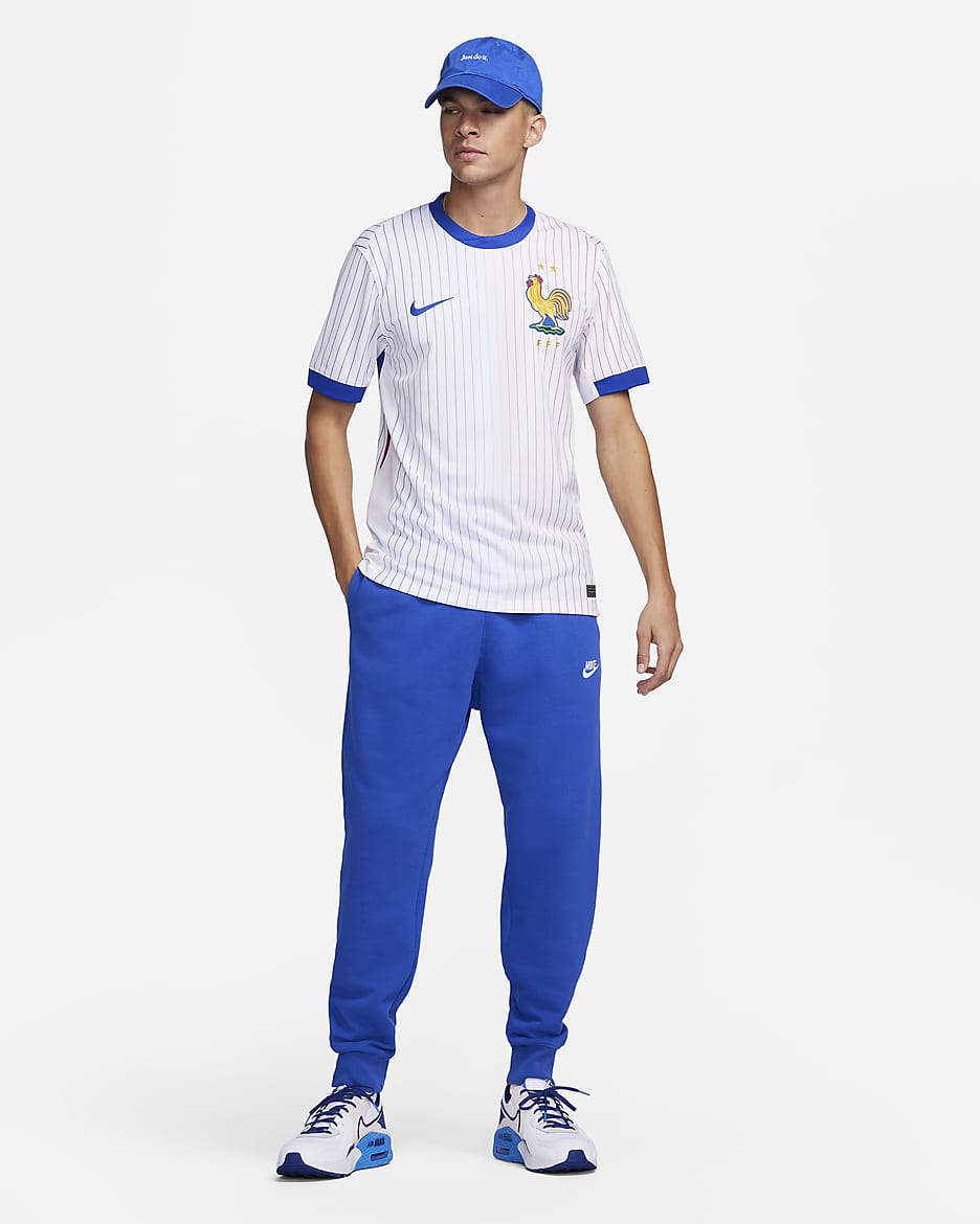 Εκτός έδρας ανδρική ποδοσφαιρική φανέλα Nike Dri-FIT Replica Γαλλία 2024/25 Stadium (ανδρική ομάδα) - Λευκό/Bright Blue/University Red/Bright Blue