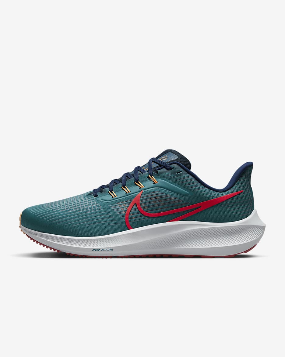 Nike Pegasus 39 男款路跑鞋 (特寬) - Bright Spruce/Valerian Blue/Cerulean/Light Crimson