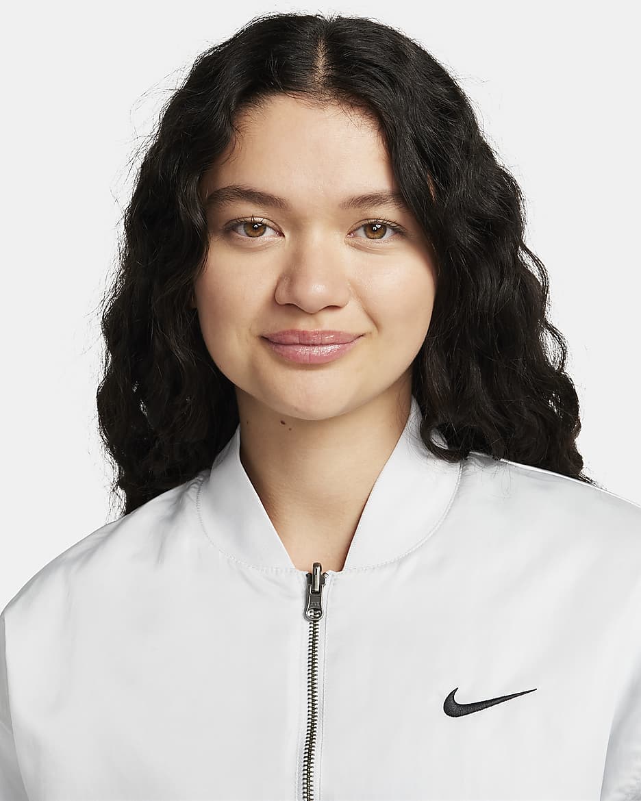 Nike Sportswear Women's Reversible Varsity Bomber Jacket - Photon Dust/Photon Dust/Black