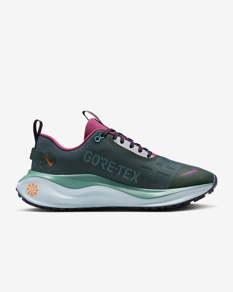 Damskie wodoszczelne buty do biegania po asfalcie Nike InfinityRN 4 GORE-TEX - Vintage Green/Dark Raisin/Green Frost/Bright Crimson