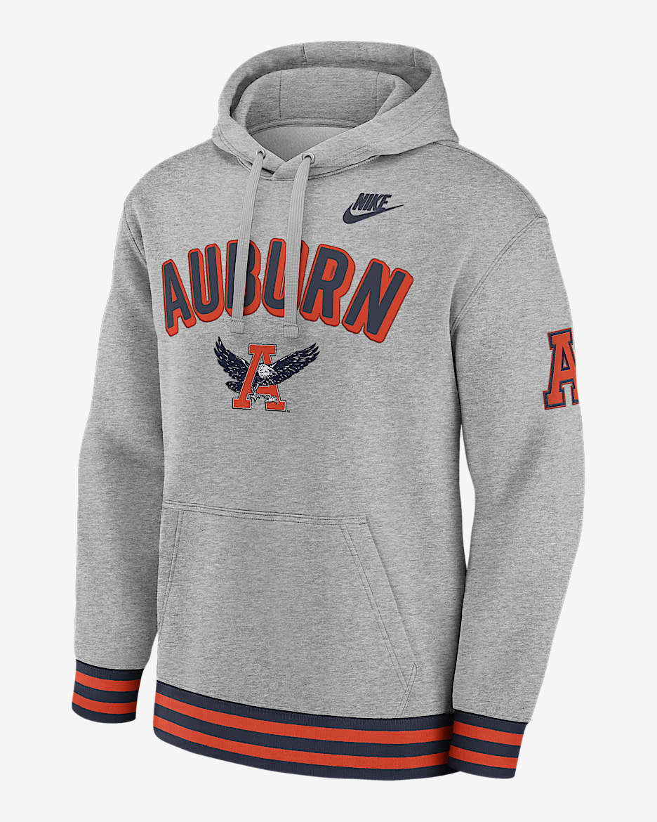 Sudadera con gorro sin cierre universitaria Nike para hombre Auburn Legacy Retro - Gris