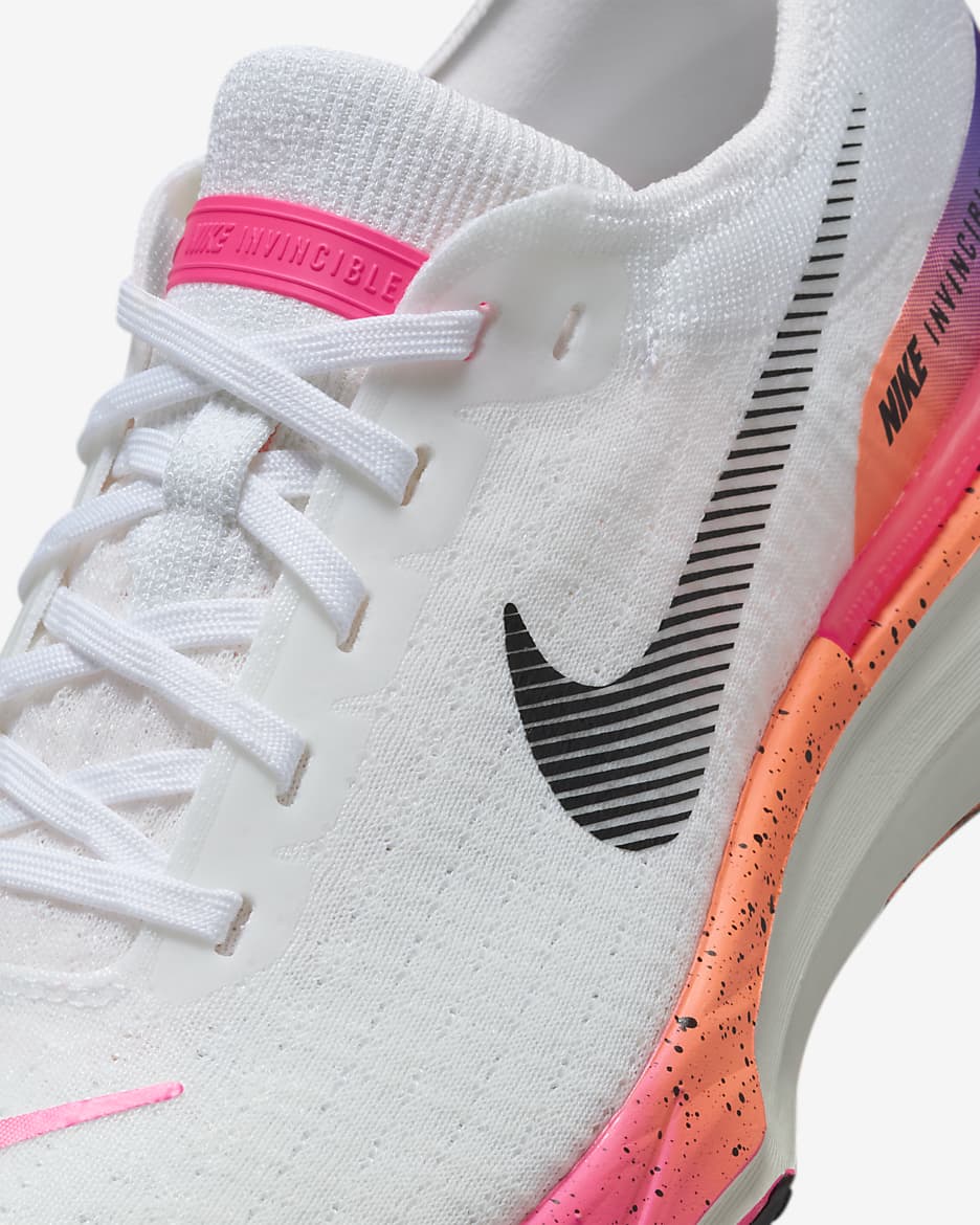 Tenis de correr en carretera para mujer Nike Invincible 3 - Blanco/Mango brillante/Hiperrosa/Negro