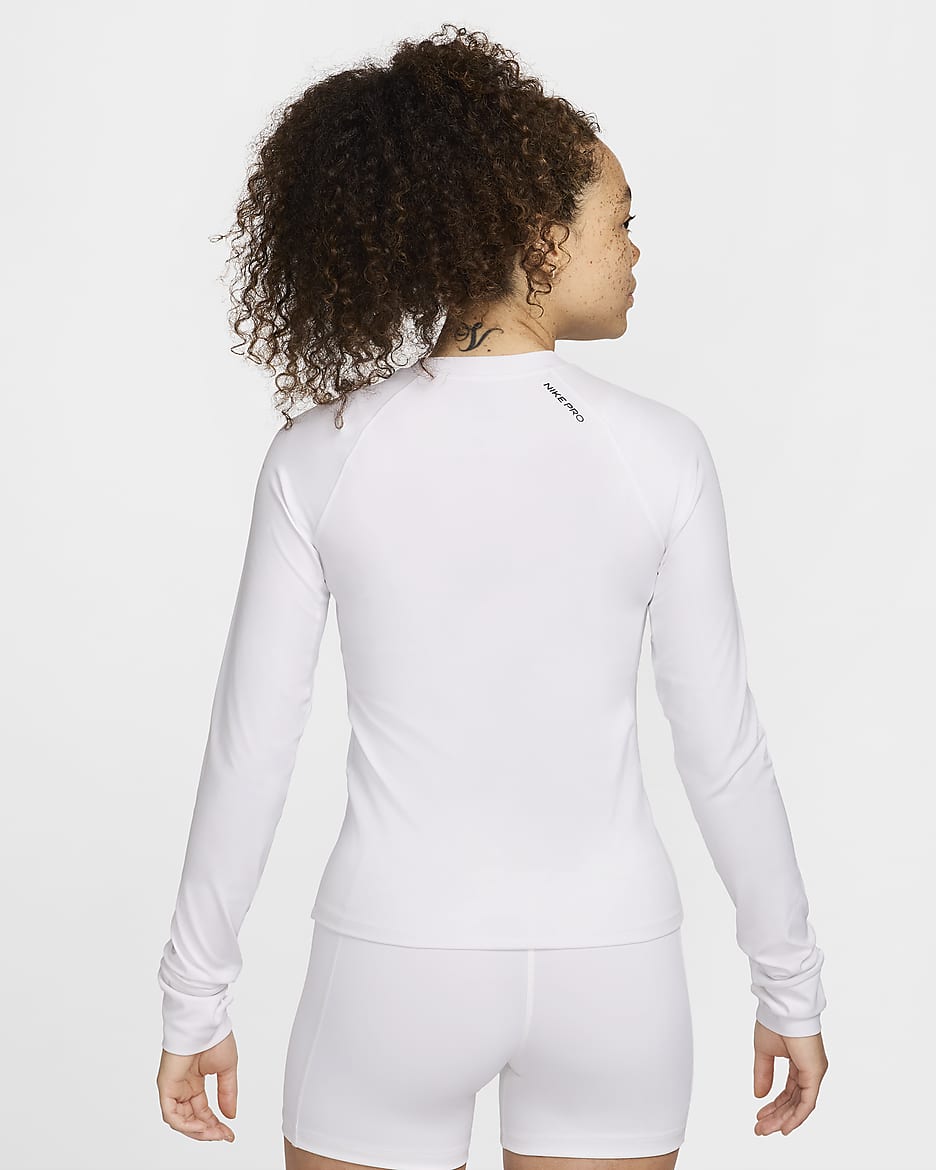 Nike Pro Women's Dri-FIT Long-Sleeve Top - White/Black