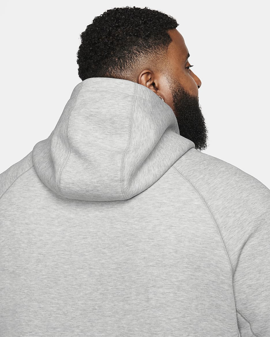 Nike Sportswear Tech Fleece Hoodie voor heren - Dark Grey Heather/Zwart