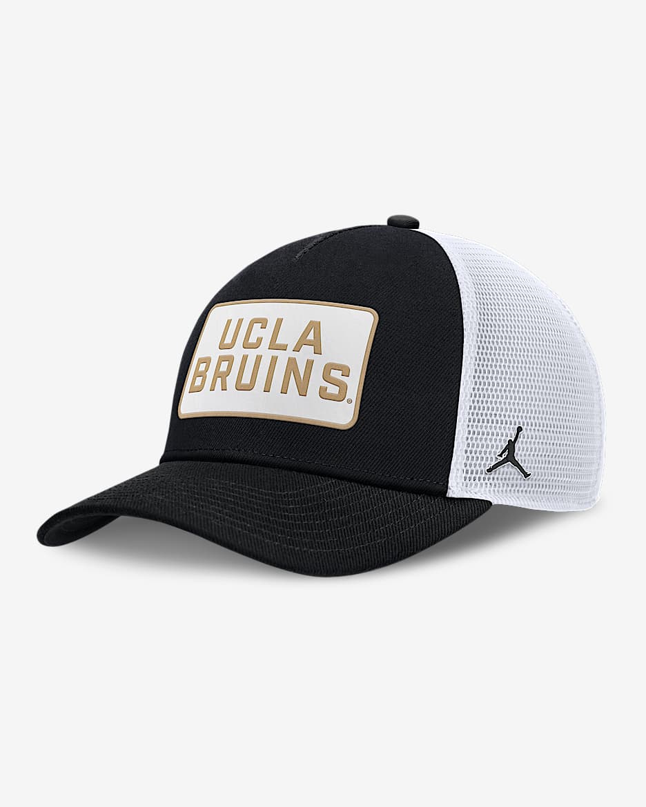 UCLA On-Field Rise Men's Nike Jordan Brand College Trucker Adjustable Hat - Black