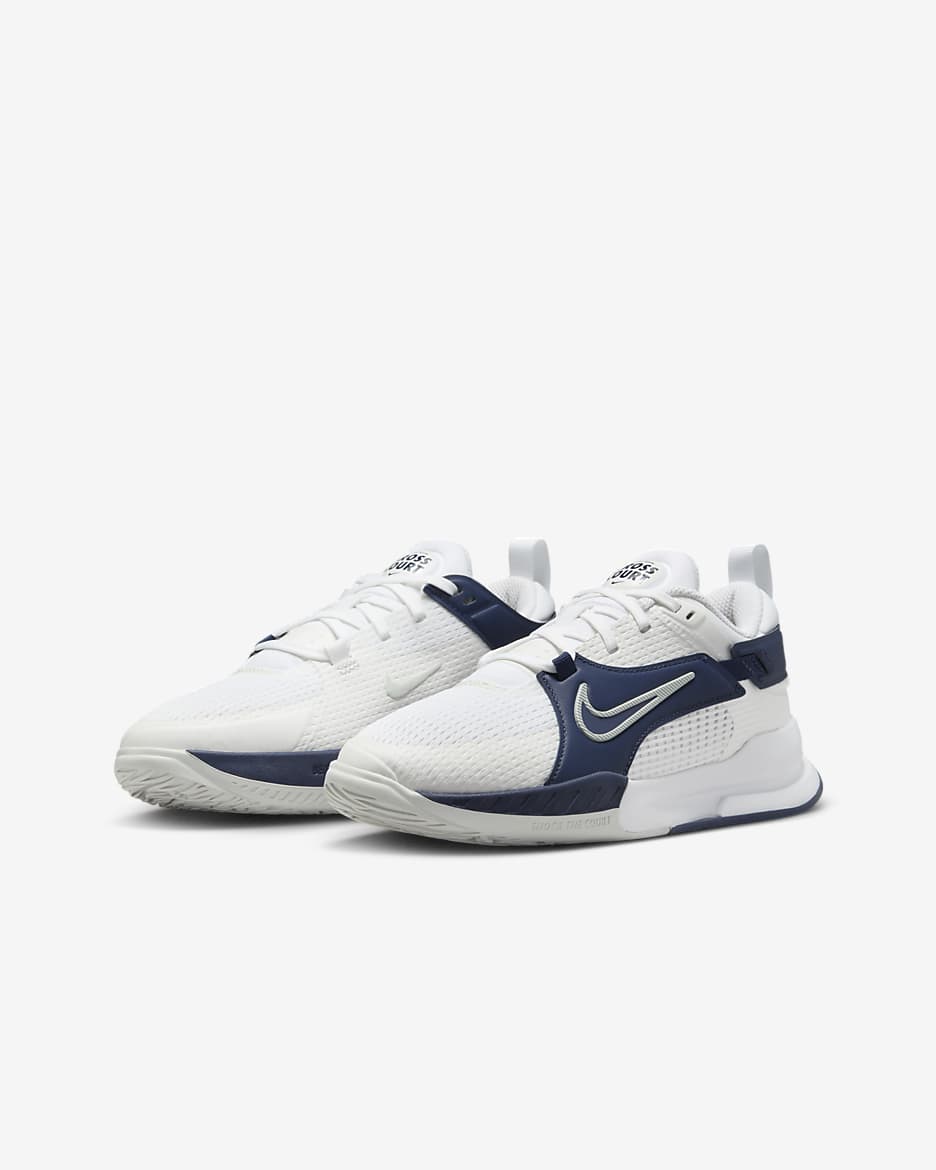 Nike Crosscourt Younger/Older Kids' Shoes - White/Midnight Navy/Light Silver