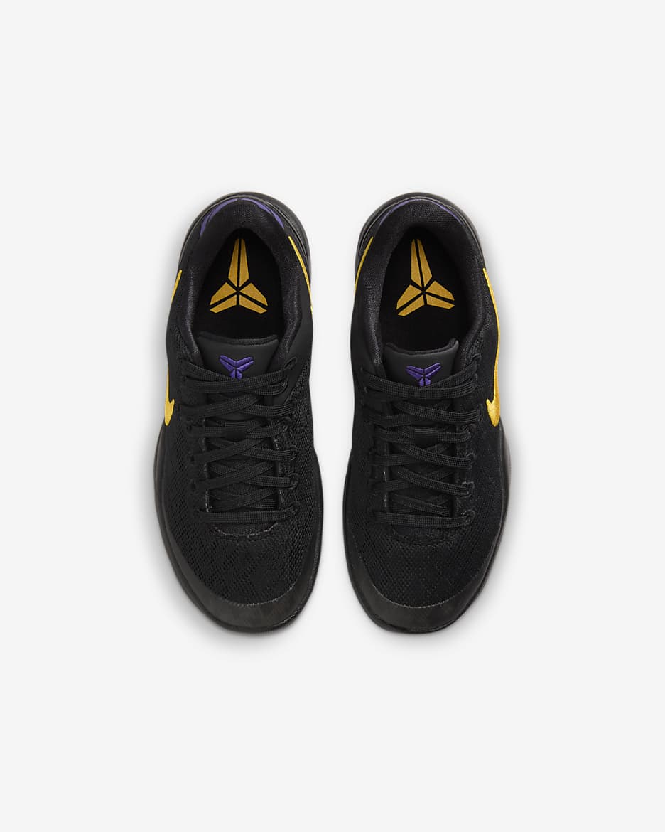 Kobe 8 Little Kids' Shoes - Black/White/Court Purple/University Gold